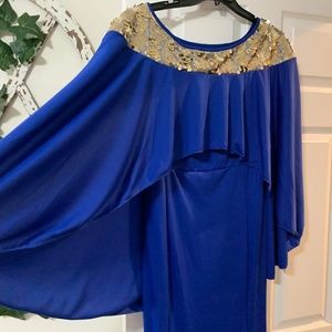 Cobalt Blue Gown with Cape - NEW!